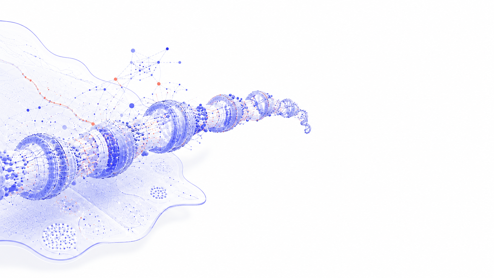 Chromatin beads-on-a-string structure trailing in